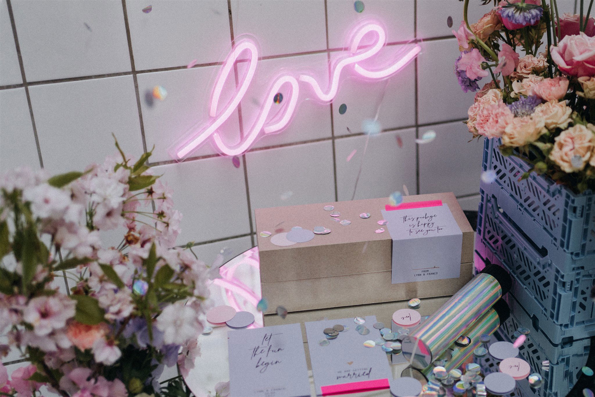 Neonschild - Hochzeit - love