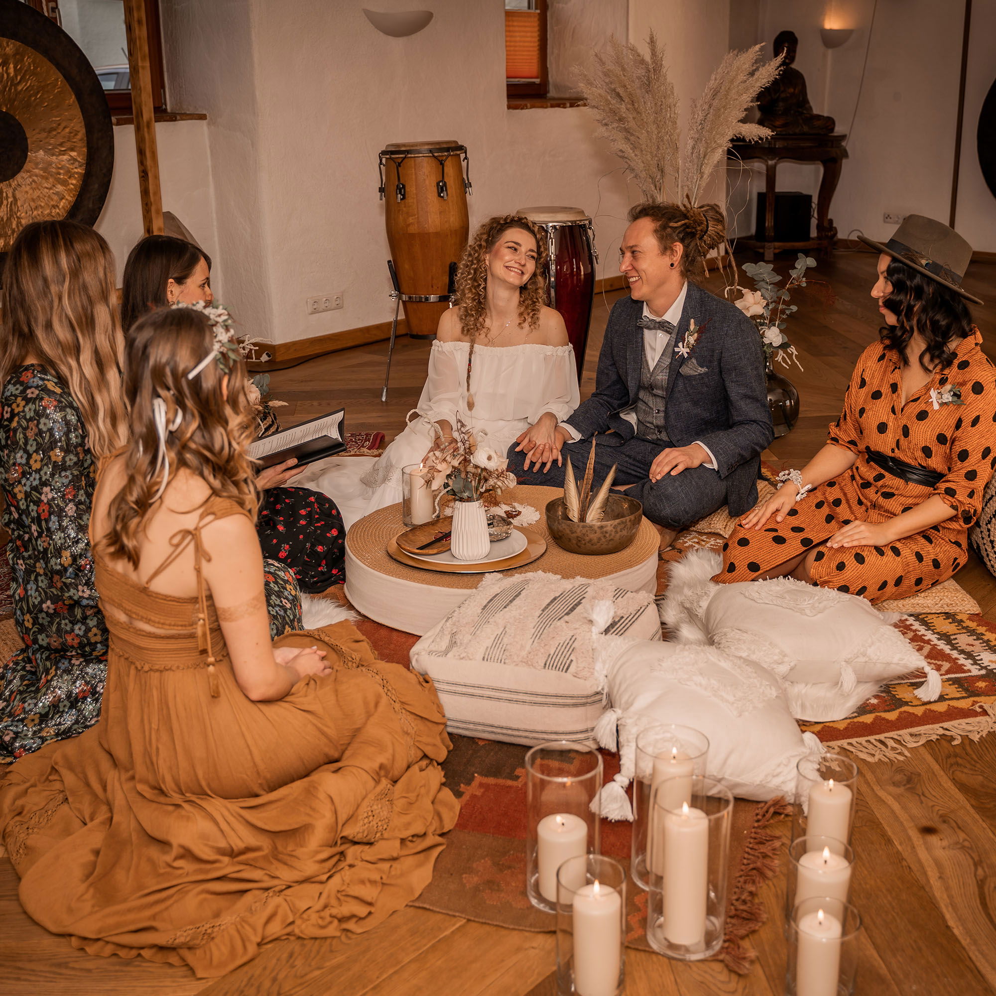 spirituelle Trauzeremonie mit Gästen