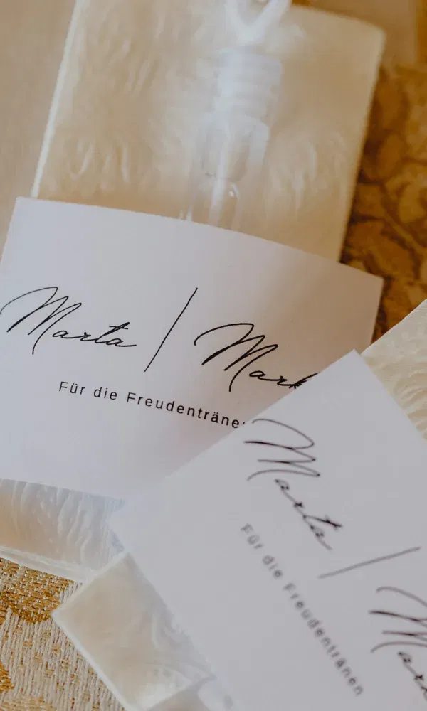 Taschentücher - Hochzeit -Seifenblasen