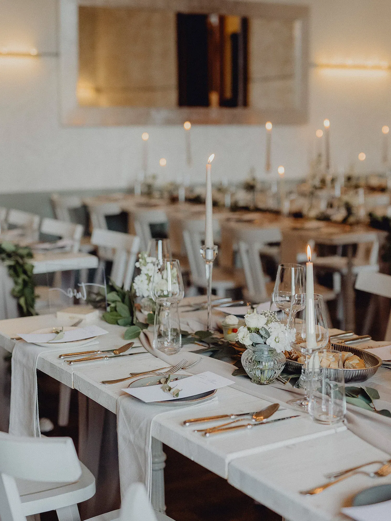Table setting bei einer Hochzeit