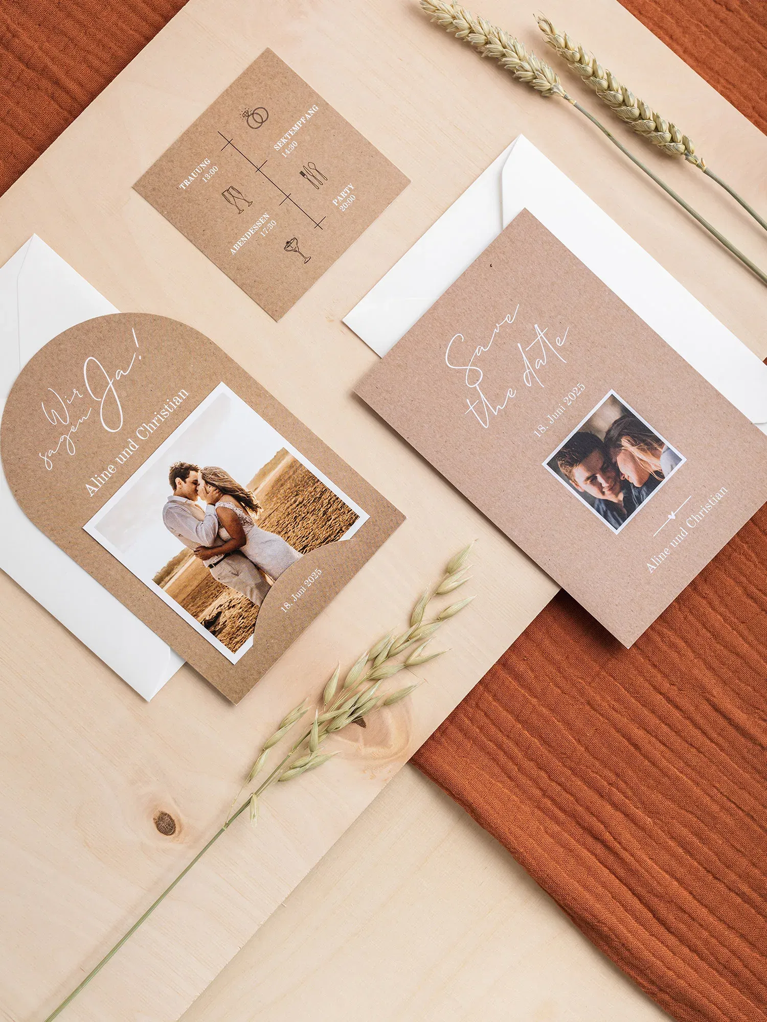 Papeterie - Pretty Orange - Einladungskarten - Hochzeit - Save the Date