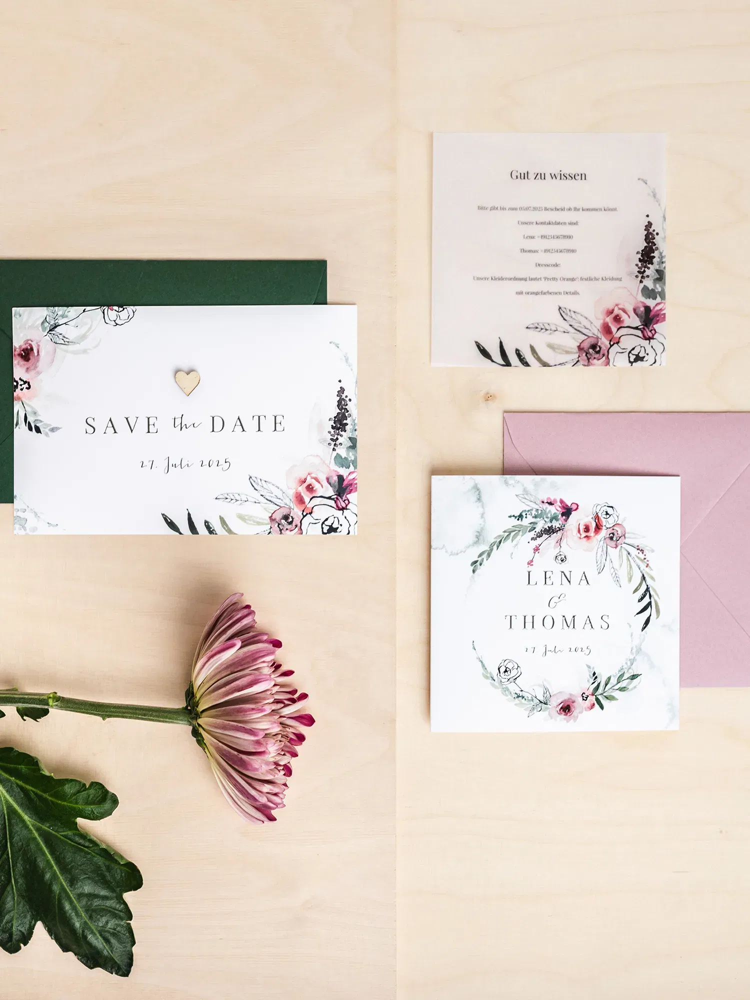 Papeterie - Pretty Orange - Einladungskarten - Hochzeit - Save the Date