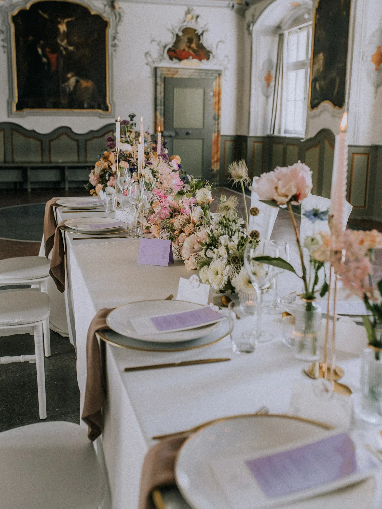 Table setting bei einer Hochzeit