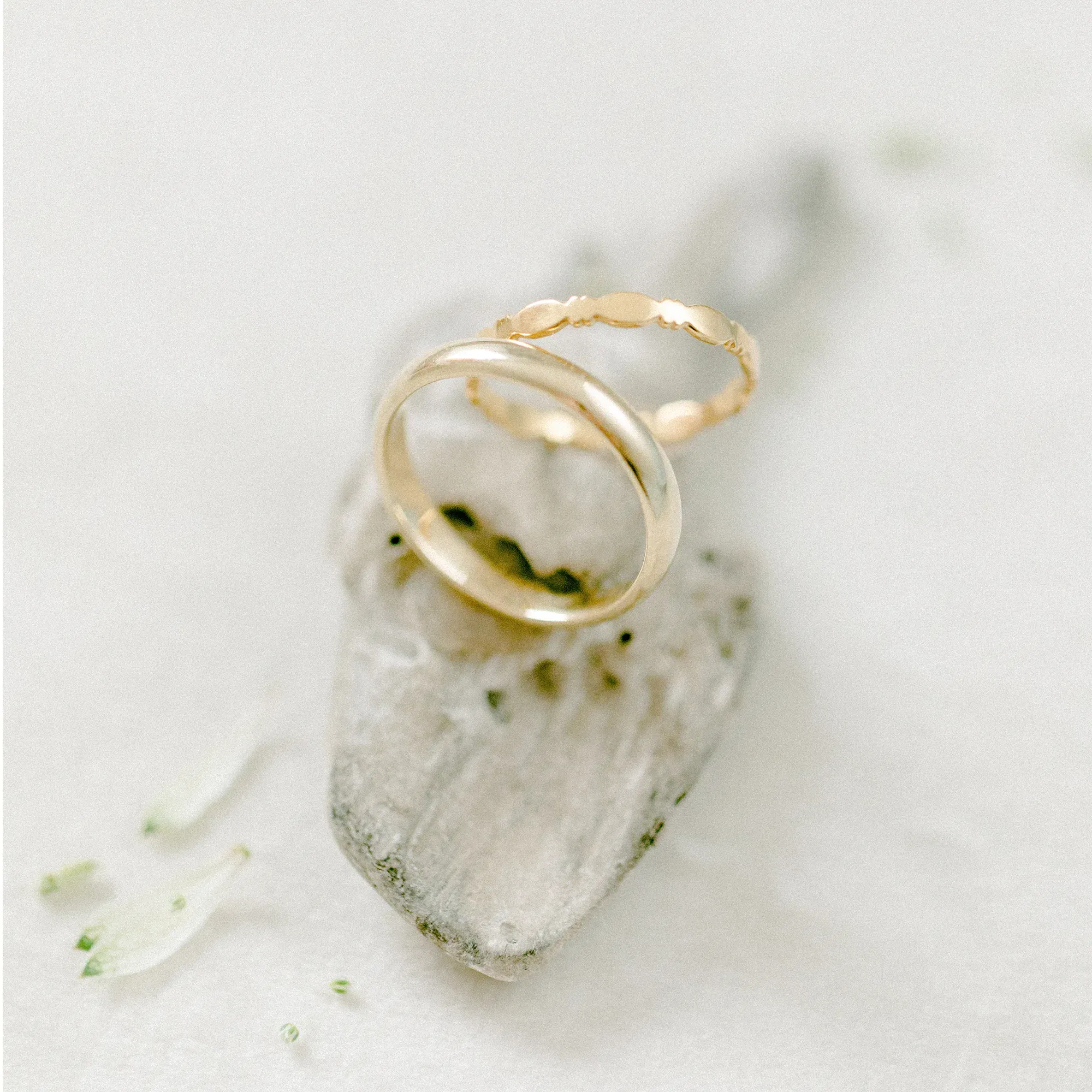 Zwei Ringe in Nahaufnahme.