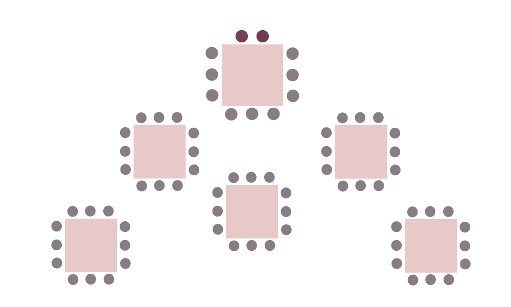 Stilvolle quadratische Tische, die Flexibilität und Eleganz vereinen.