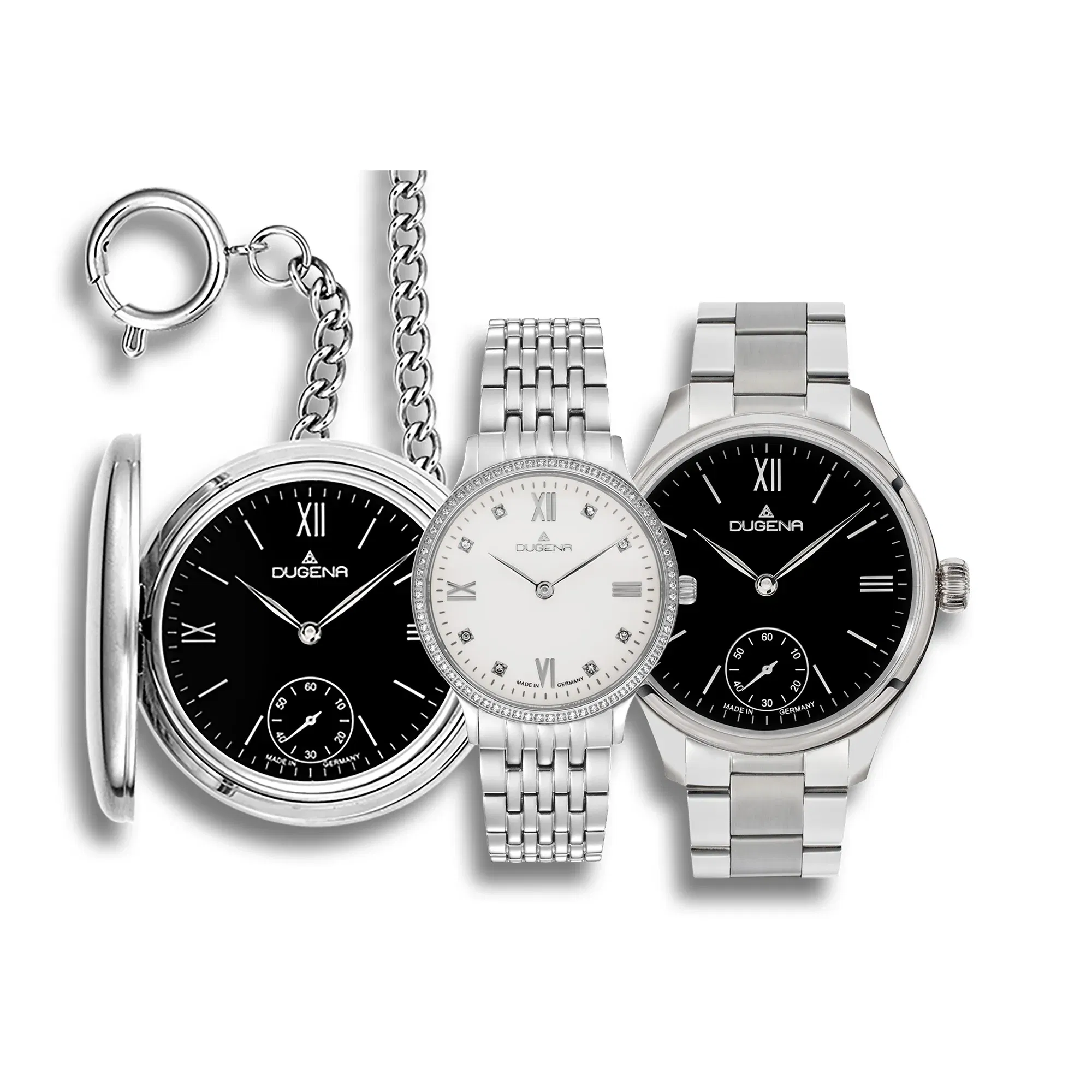 Silberne Dugena Uhren zur Hochzeit mit klassischem Design – ideales Hochzeitsgeschenk