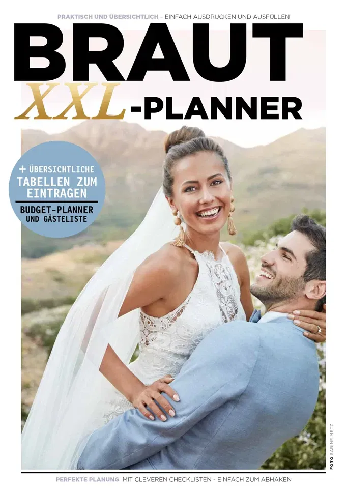 XXL Hochzeitsplaner Cover für Budgetplanung, Gästeliste und Checklisten für die perfekte Hochzeit