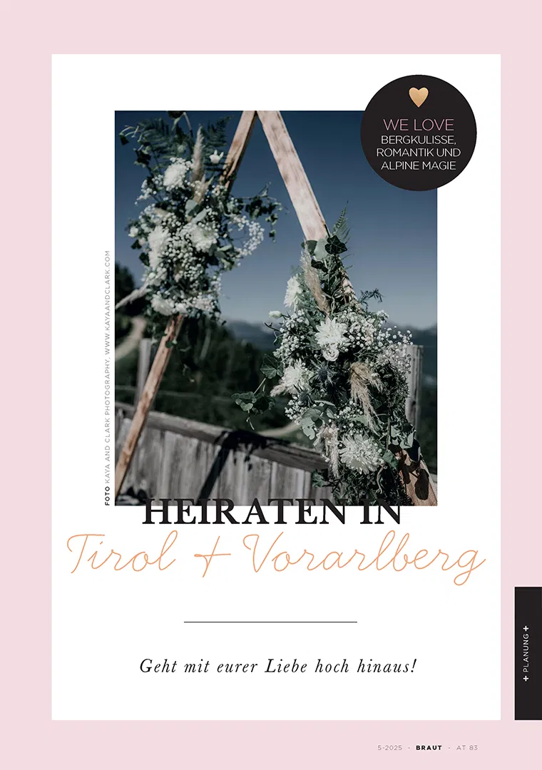 Cover Heiraten in Tirol & Vorarlberg - Special